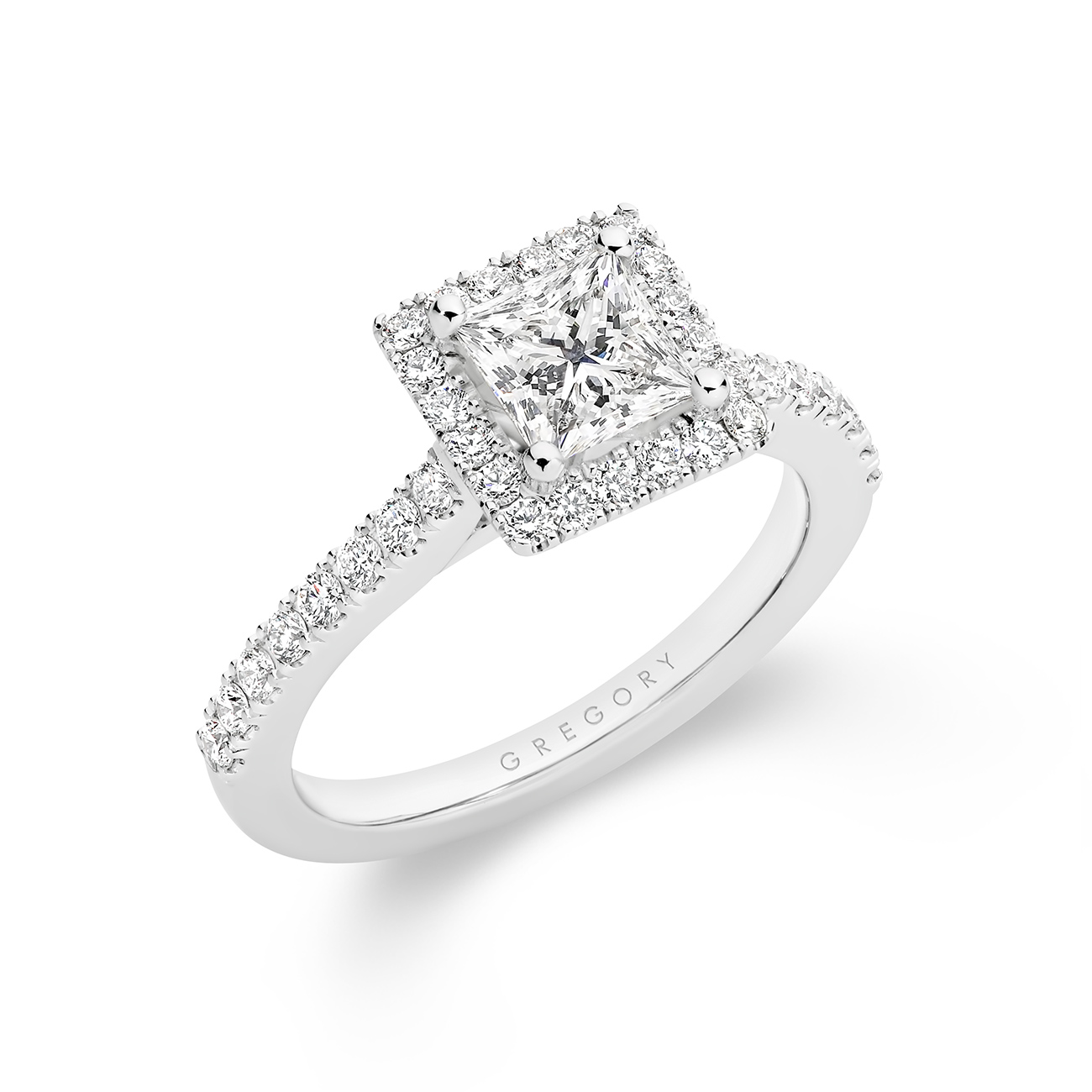 Princess halo engagement ring 2025