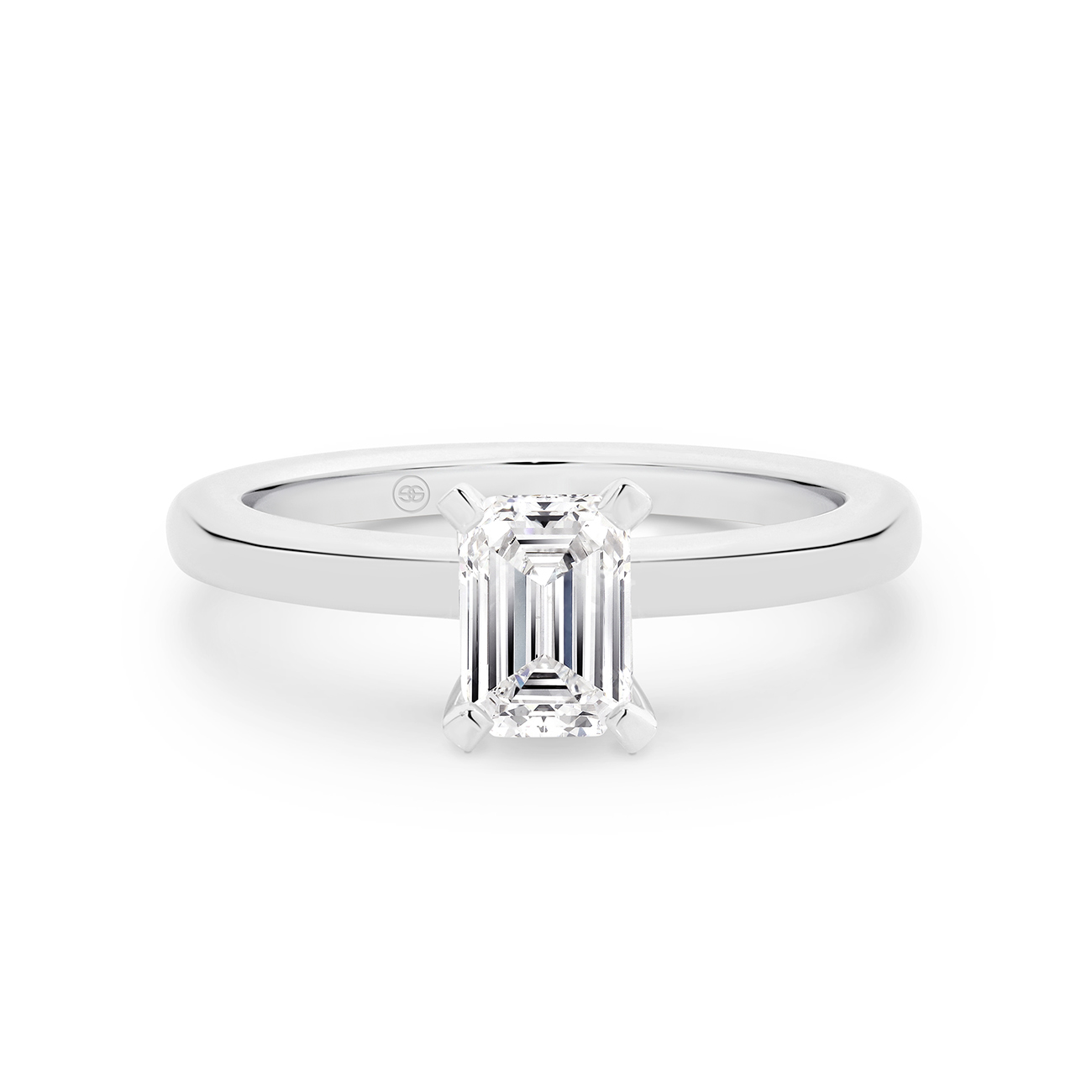 Emerald Cut Solitaire Diamond Engagement Ring