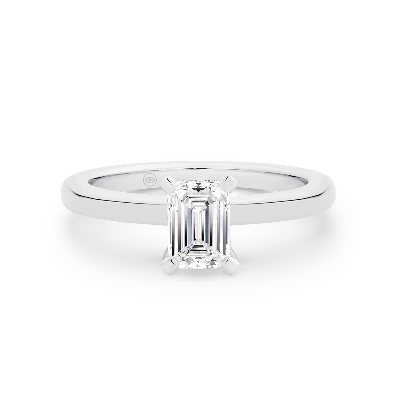 Emerald Cut Solitaire Diamond Engagement Ring