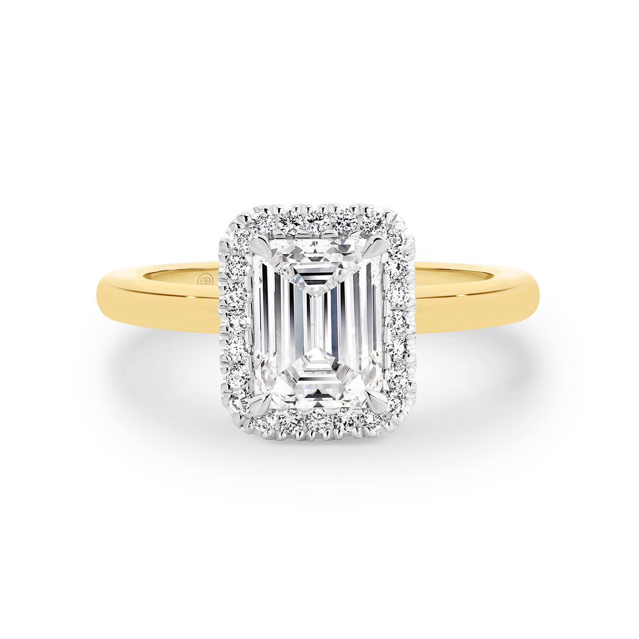 Emerald Cut Halo Diamond Engagement Ring Gregory Jewellers