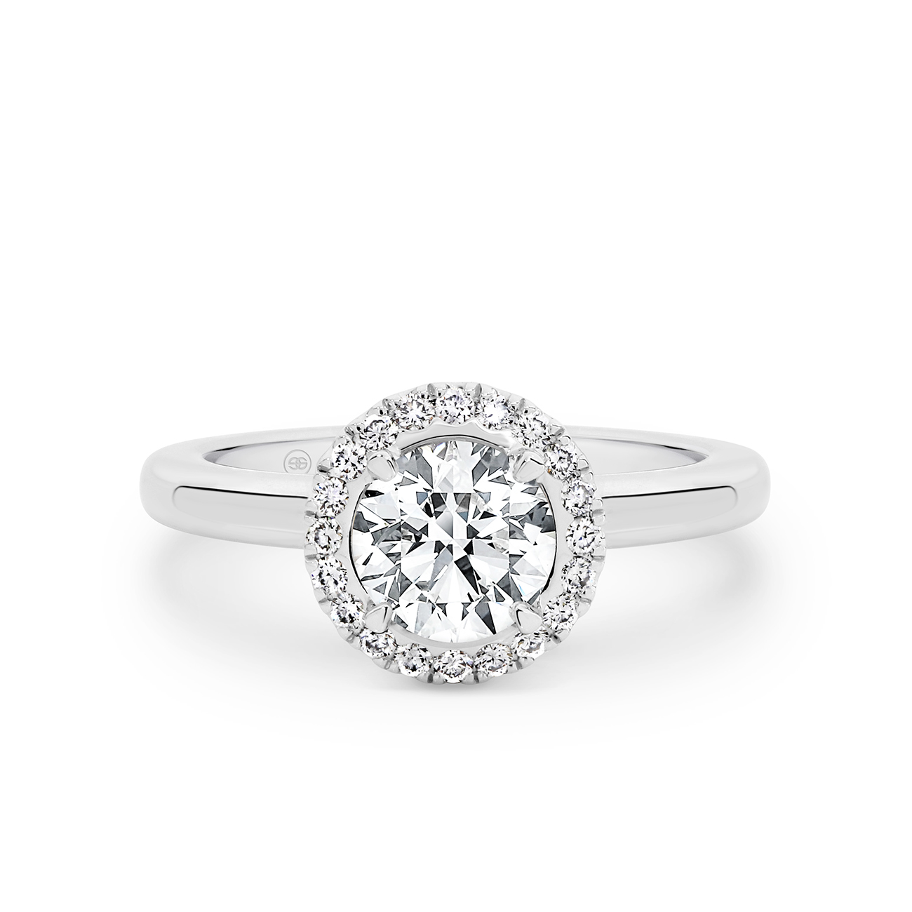 Round Brilliant Halo Diamond Engagement Ring