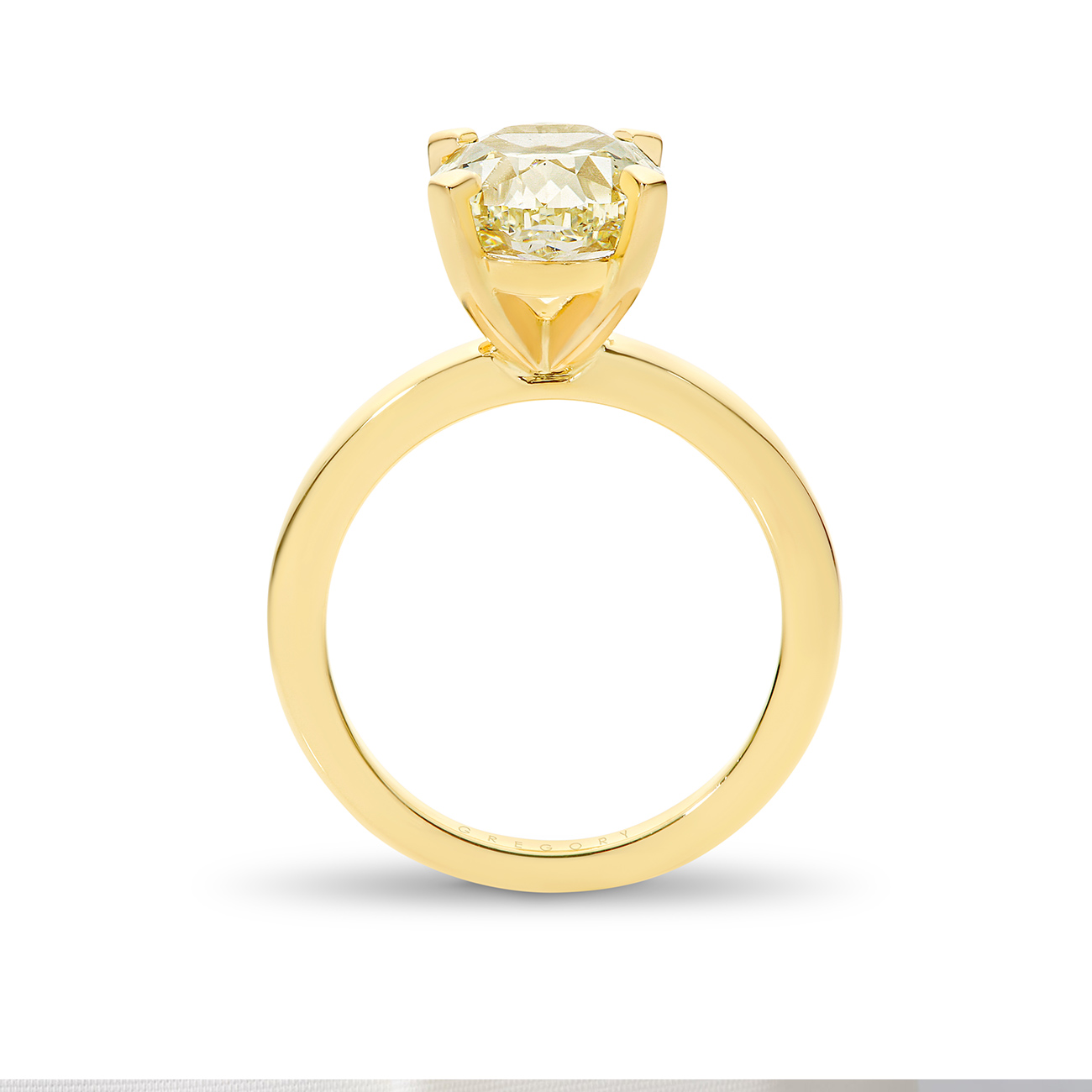 Oval Shape Solitaire Yellow Diamond Engagement Ring