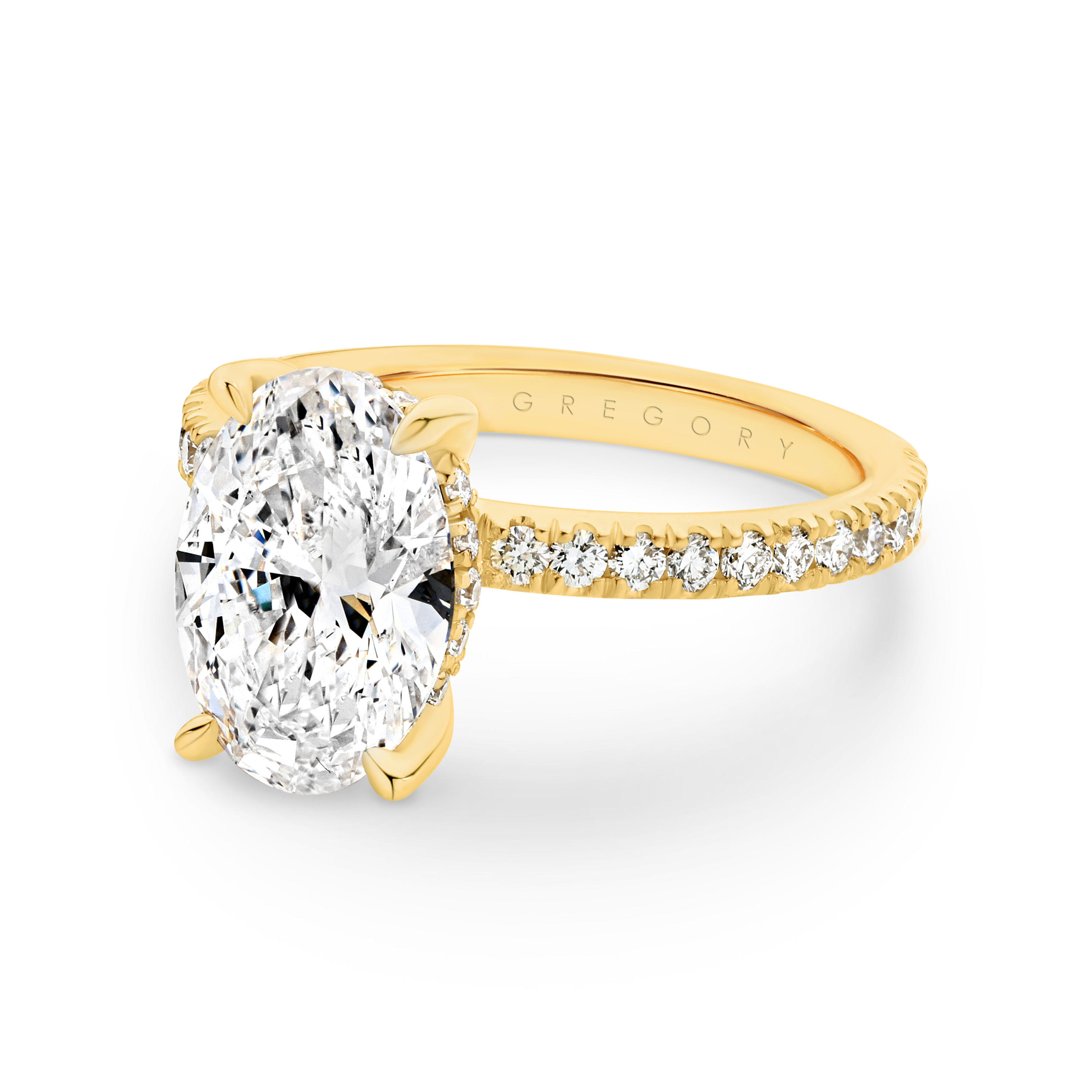 Oval Shape Diamond Band Engagement Ring Gregory Jewellers