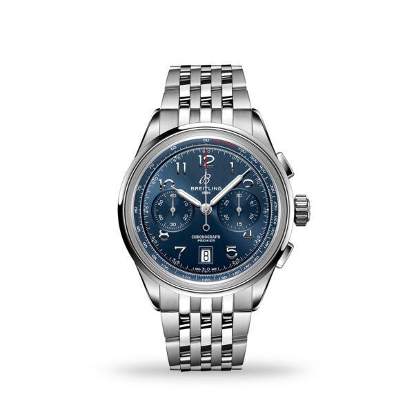 Breitling Premier B01 Chronograph 42mm AB0145171C1A1 with blue dial and stainless steel bracelet