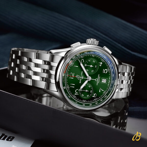 Breitling Premier B01 Chronograph 42mm AB0145371L1A1 with green dial and stainless steel bracelet