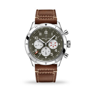 Breitling Super Avi B04 Chronograph GMT AB04452A1L1X1 46mm stainless steel automatic watch with green dial and GMT function