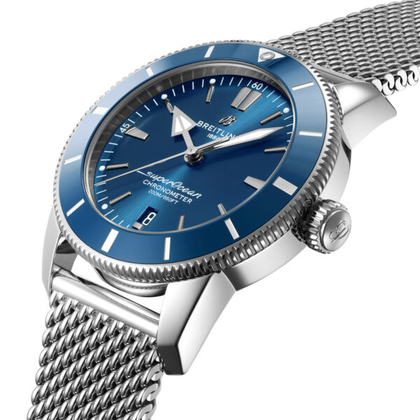 Breitling Superocean Heritage B20 AB2030161C1A1 42mm stainless steel automatic dive watch with blue dial and unidirectional bezel