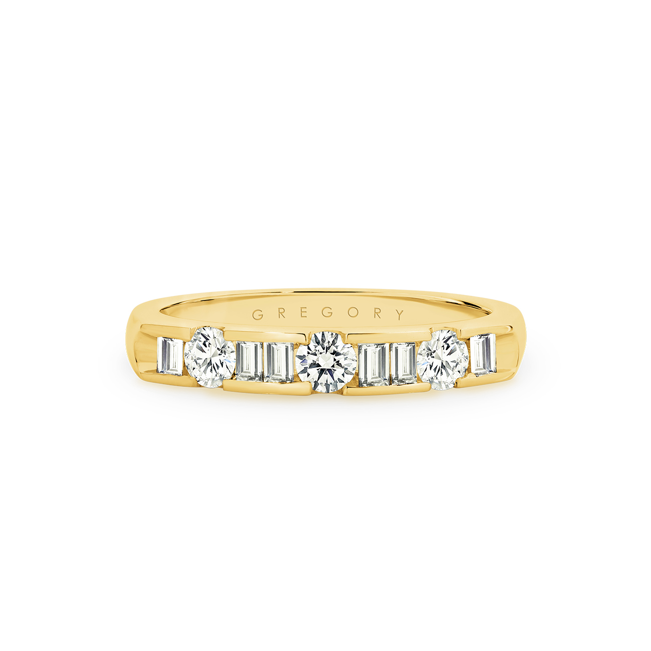 18K Yellow Gold Channel Set Diamond Band - Small
