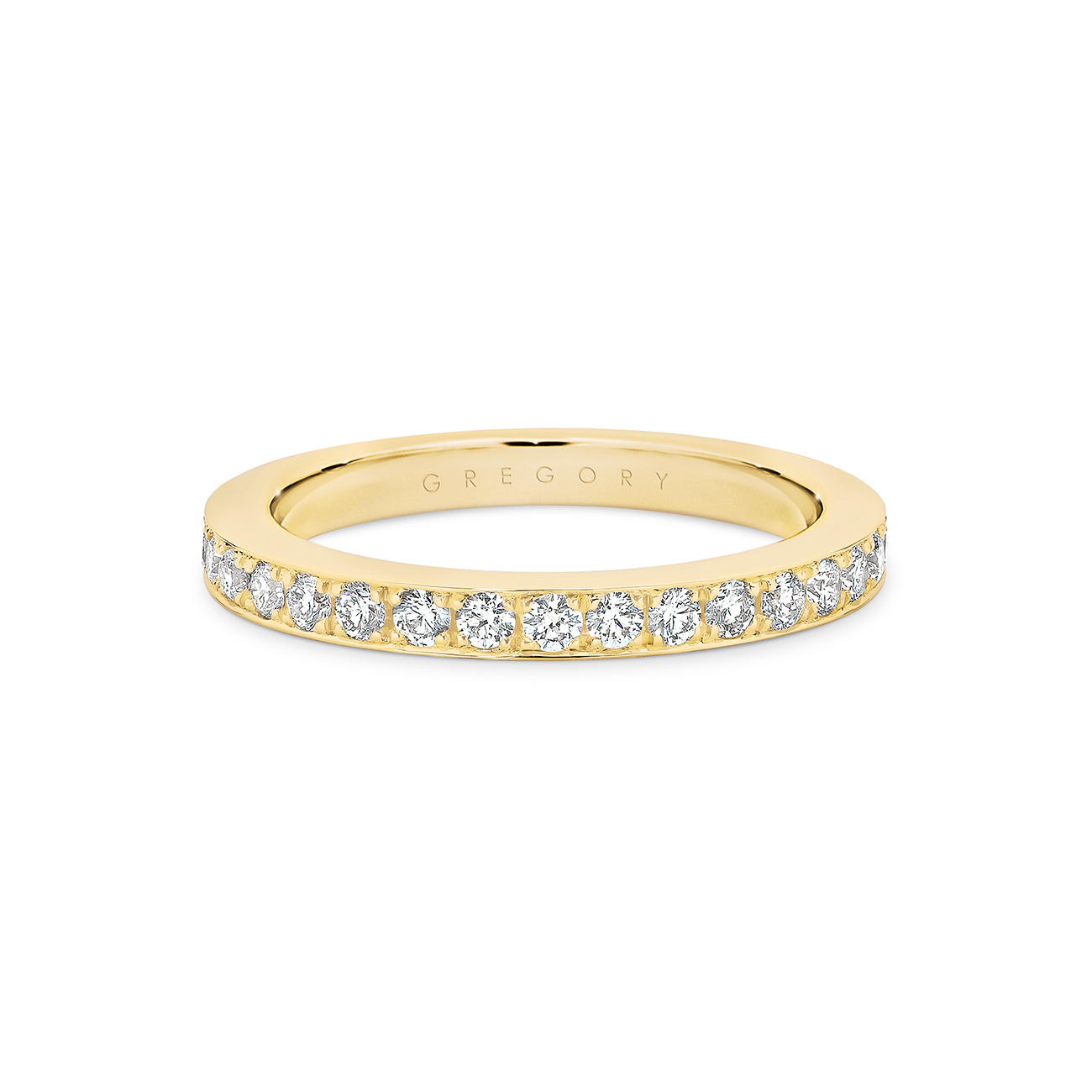 18K Yellow Gold Classic Pave Set Diamond Ring