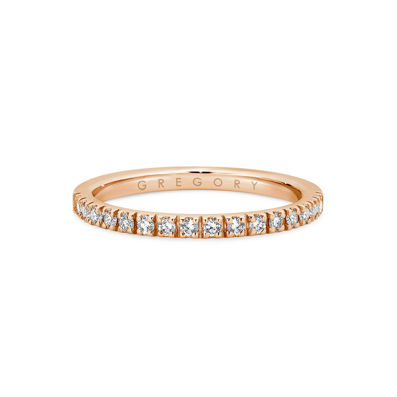 Claw Set Diamond Eternity Band in Rose Gold