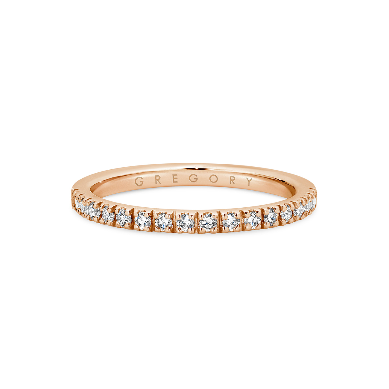 18K Rose Gold Claw Set Diamond Eternity Band