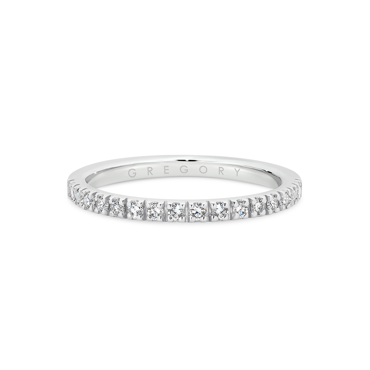 Claw Set Diamond Eternity Band in White Gold