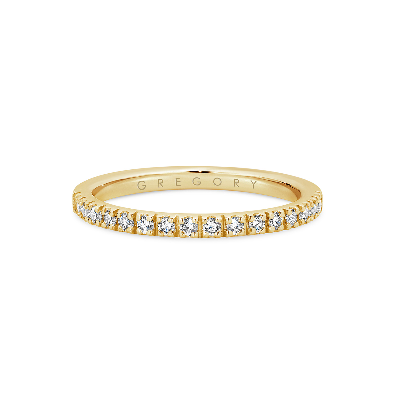 Claw Set Diamond Eternity Band in Yellow Gold