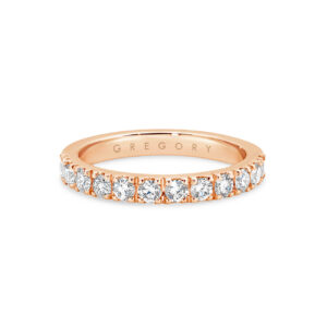 18K Rose Gold Classic Claw Set Diamond Wedding Band