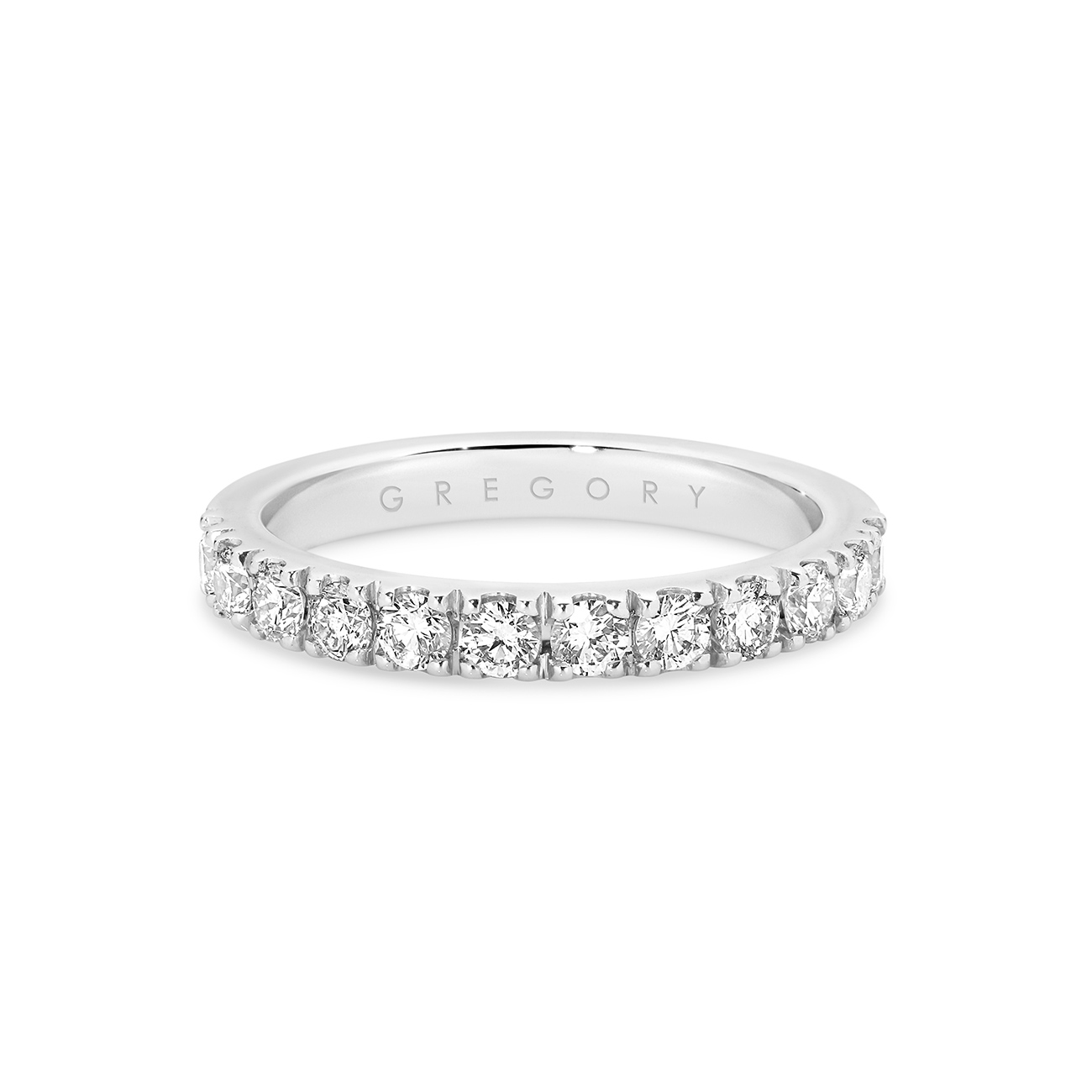 18K White Gold Classic Claw Set Diamond Band