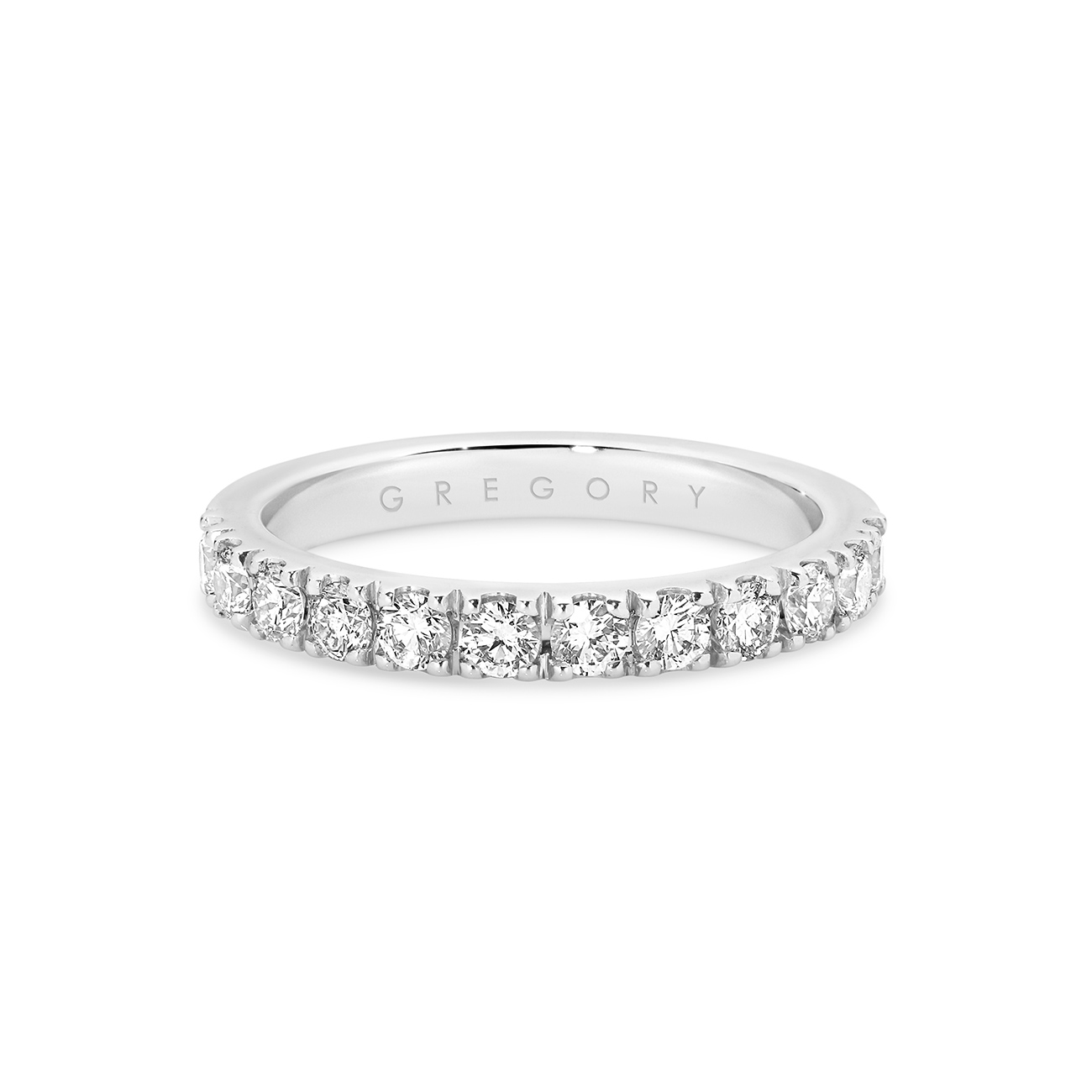 Classic Claw Set Diamond Band in White Gold