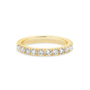 18K Yellow Gold Classic Claw Set Diamond Wedding Band