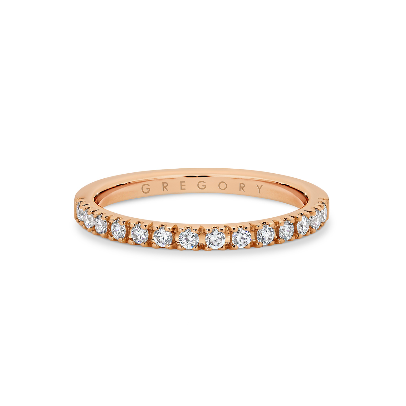 Fine Claw Set Diamond Band in Rose Gold