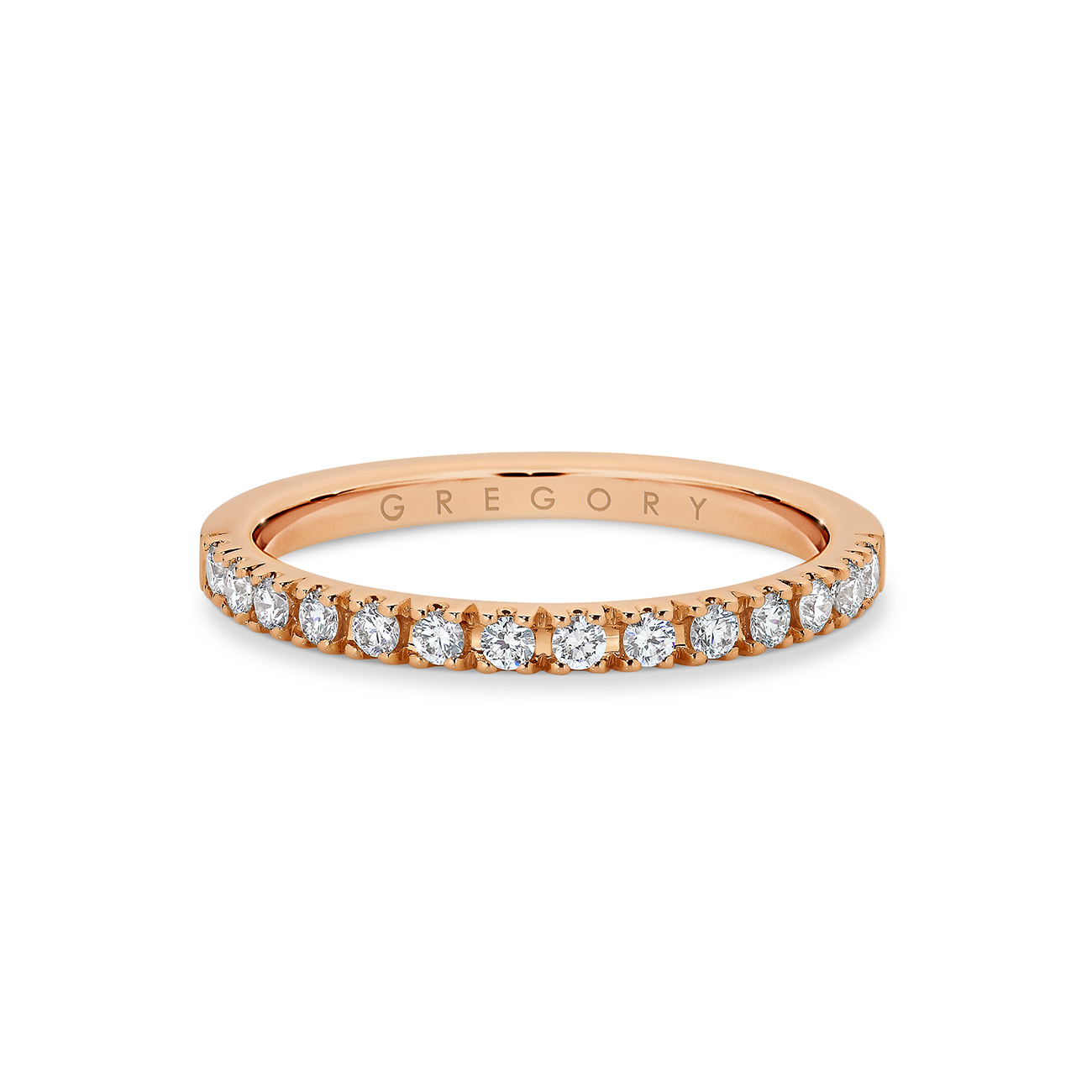 18K Rose Gold Fine Claw Set Diamond Band