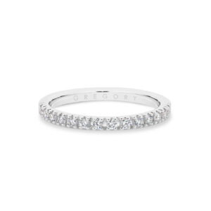 18K White Gold Fine Claw Set Diamond Band