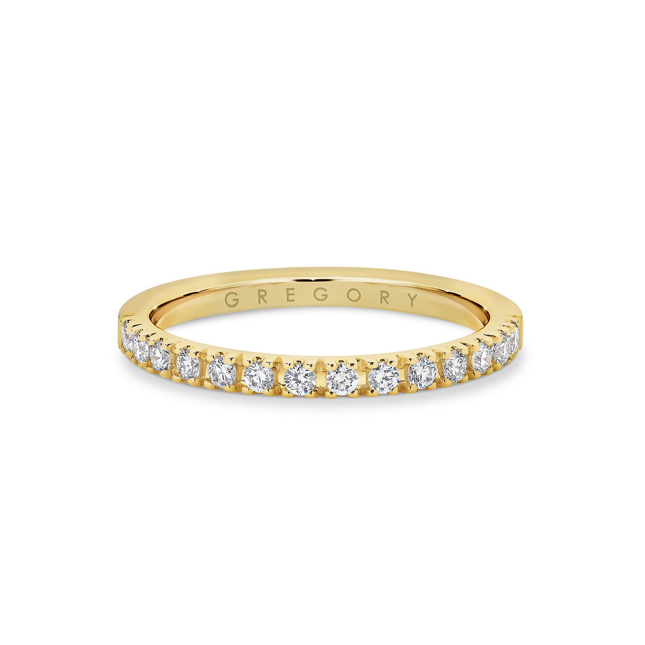 18K Yellow Gold Fine Claw Set Diamond Band