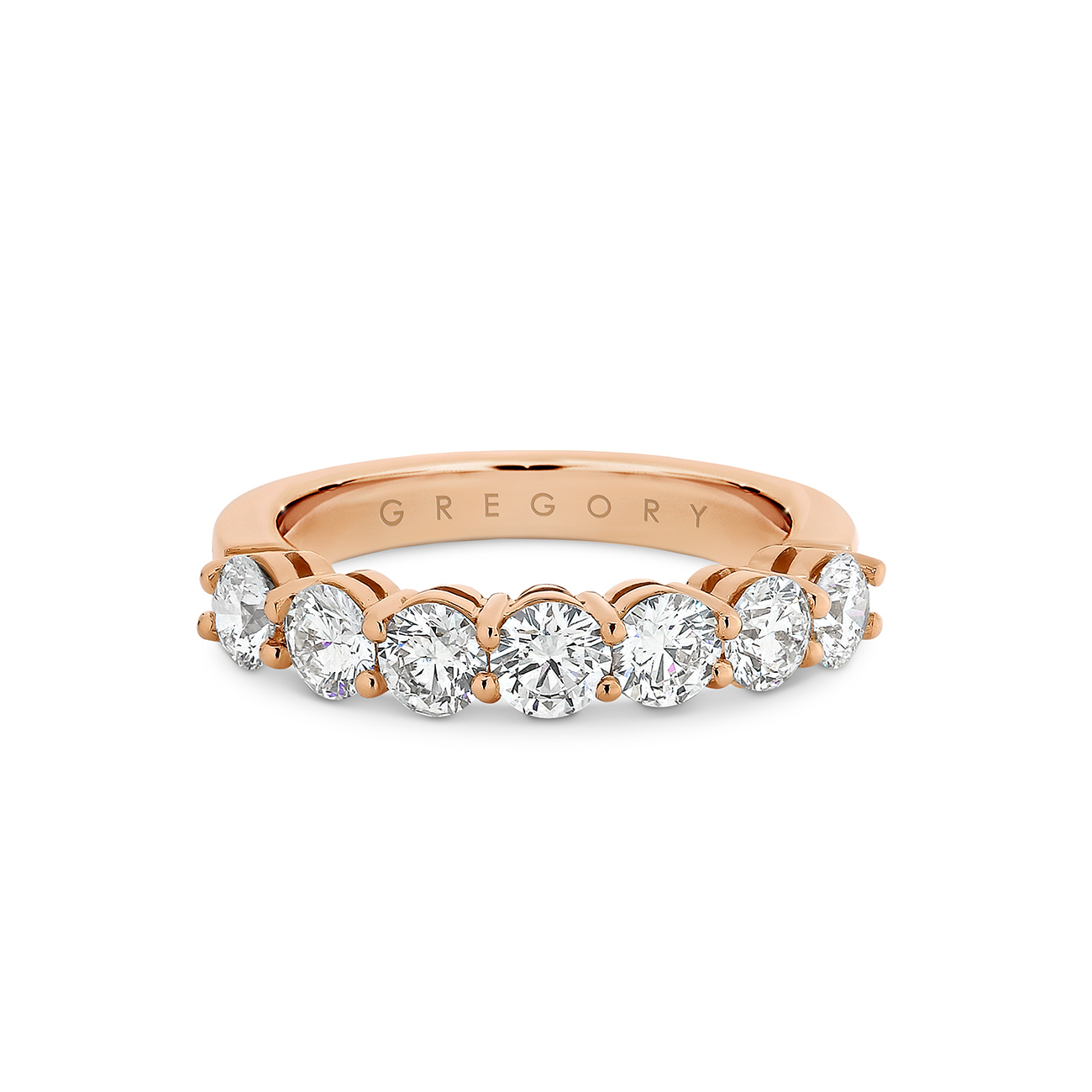 18K Rose Gold Grand Claw Set Diamond Band