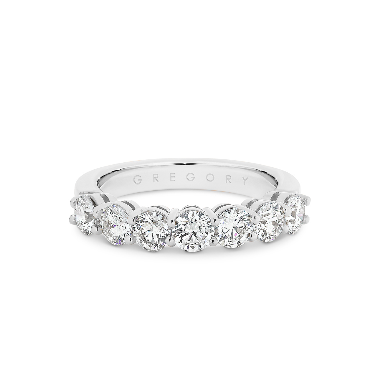 Grand Claw Set Diamond Band in White Gold