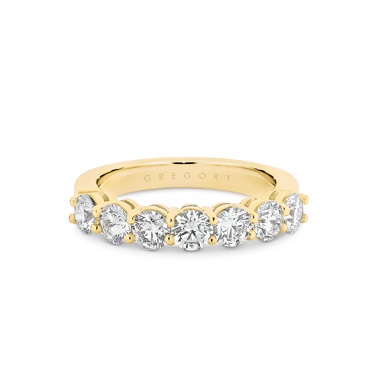 Grand Claw Set Diamond Band in Yellow Gold