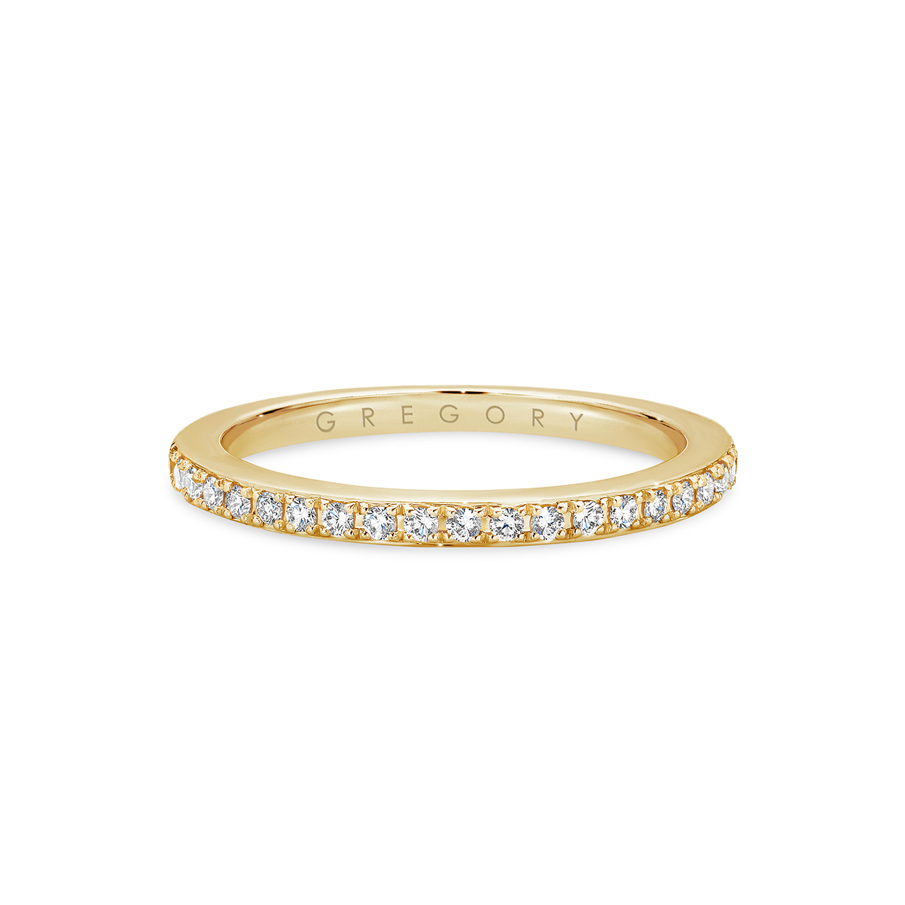 Fine Pave Set Diamond Band in Yellow Gold