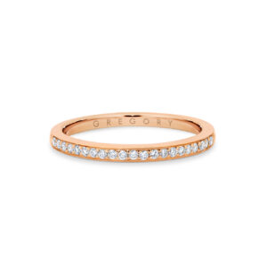 18K Rose Gold Fine Pave Set Diamond Ring