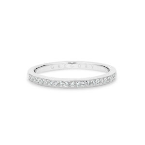 Fine Pave Set Diamond Band in 18K White Gold