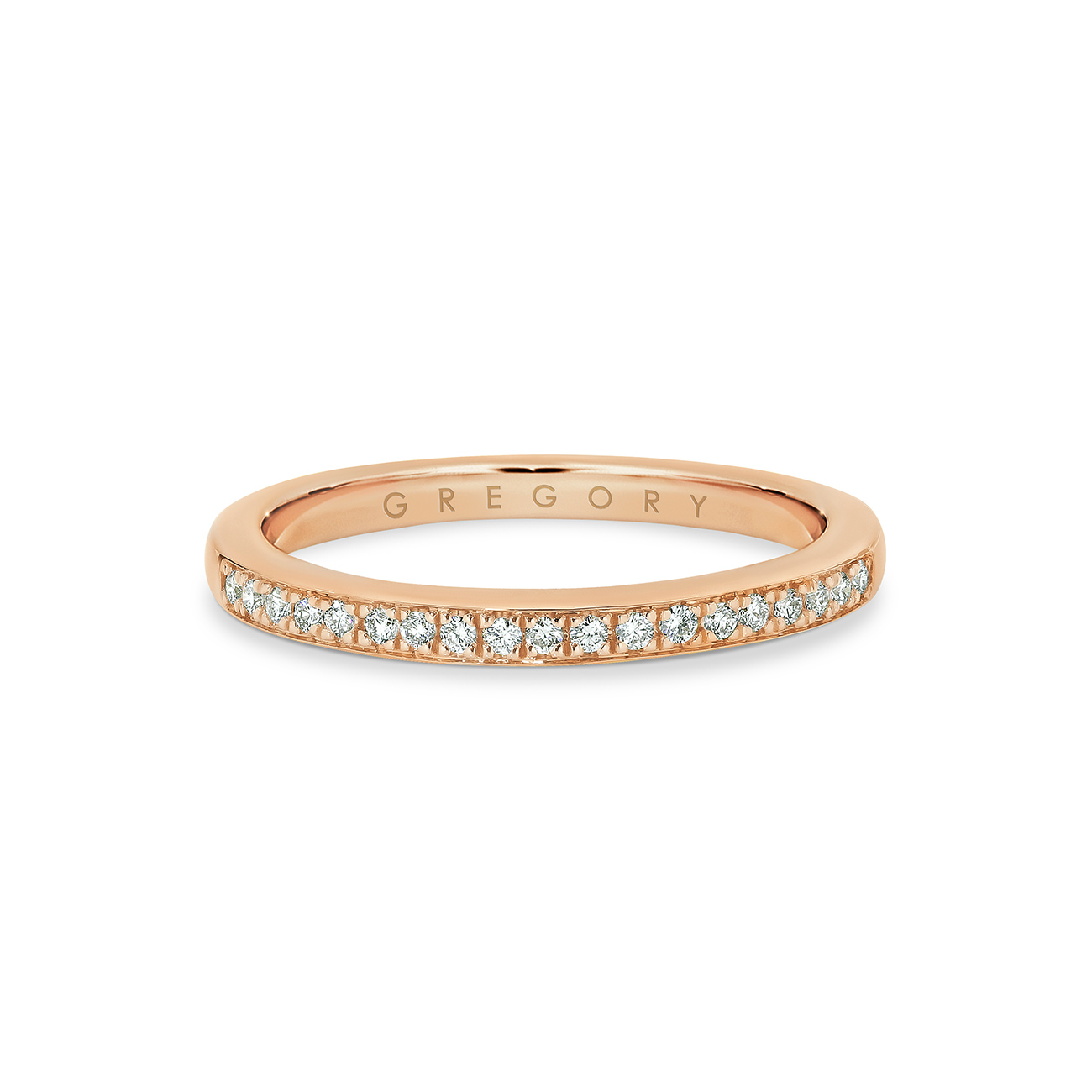 Fine Pave Set Diamond Band in Rose Gold