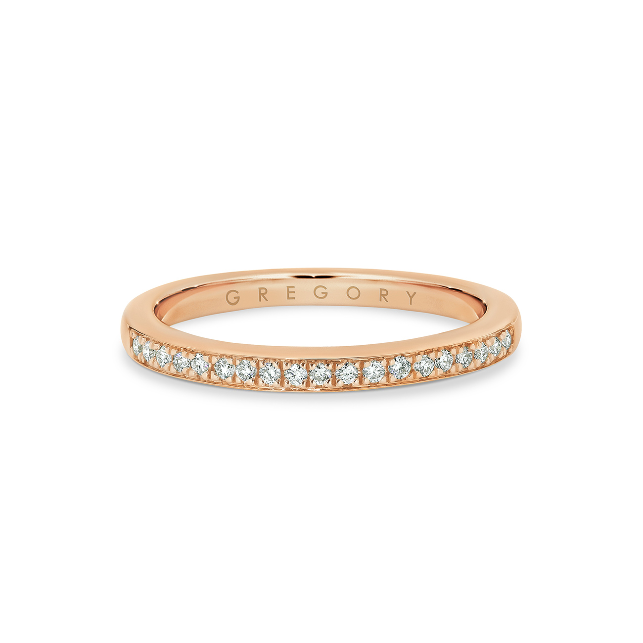 18K Rose Gold Fine Pave Set Diamond Band