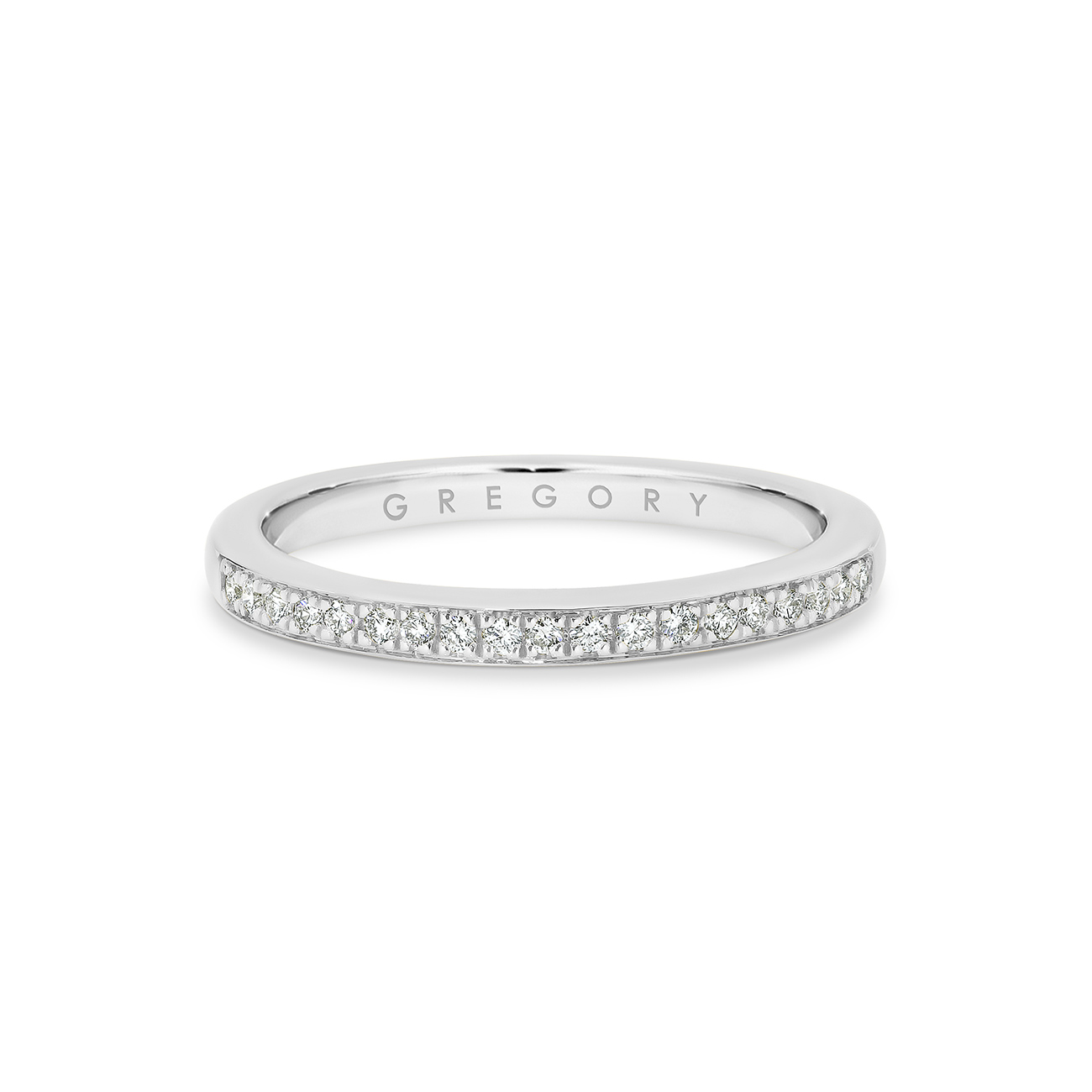 18K White Gold Fine Pave Set Diamond Band