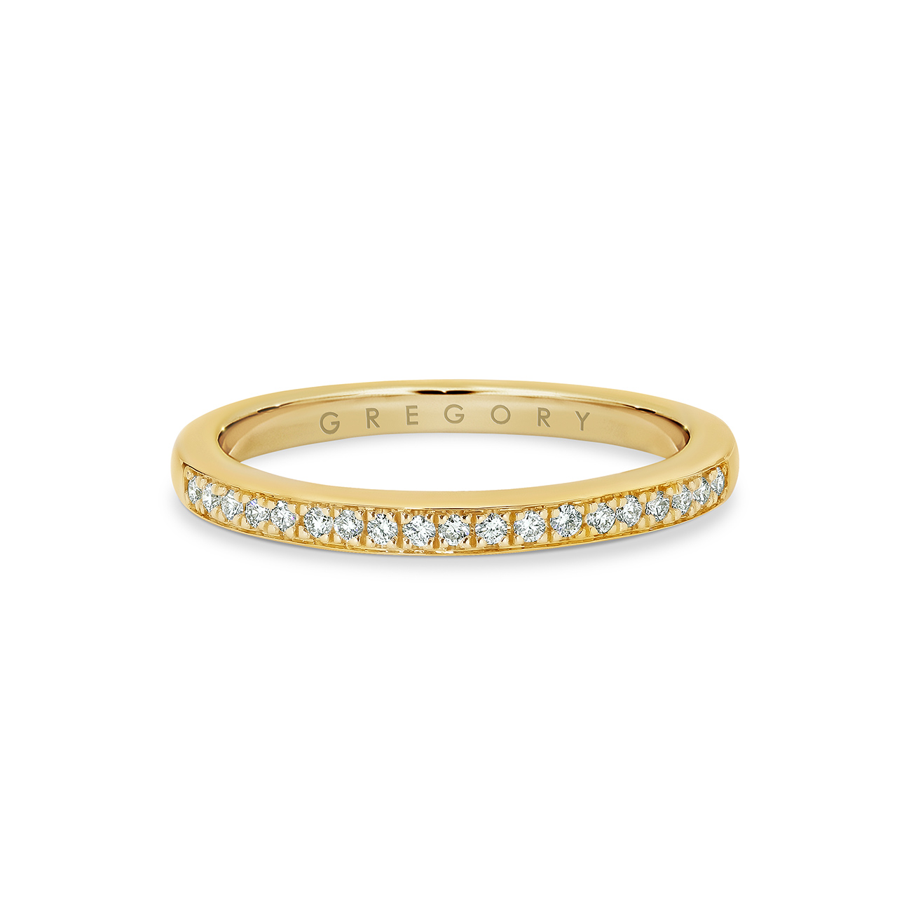 18K Yellow Gold Fine Pave Set Diamond Band