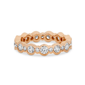 Round Brilliant Bezel Set Diamond Eternity Ring in 18K Rose Gold