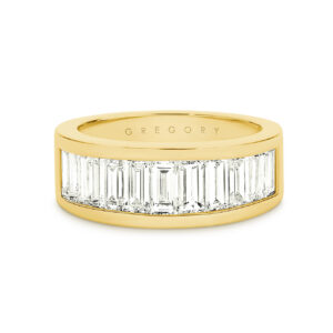 18K Yellow Gold Channel Set Baguette Diamond Band