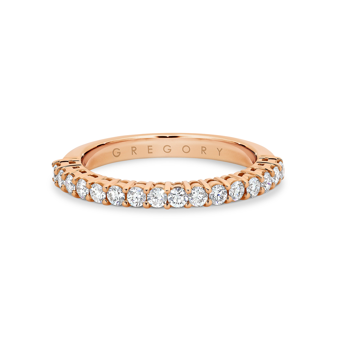 18K Rose Gold Classic Claw Set Diamond Band