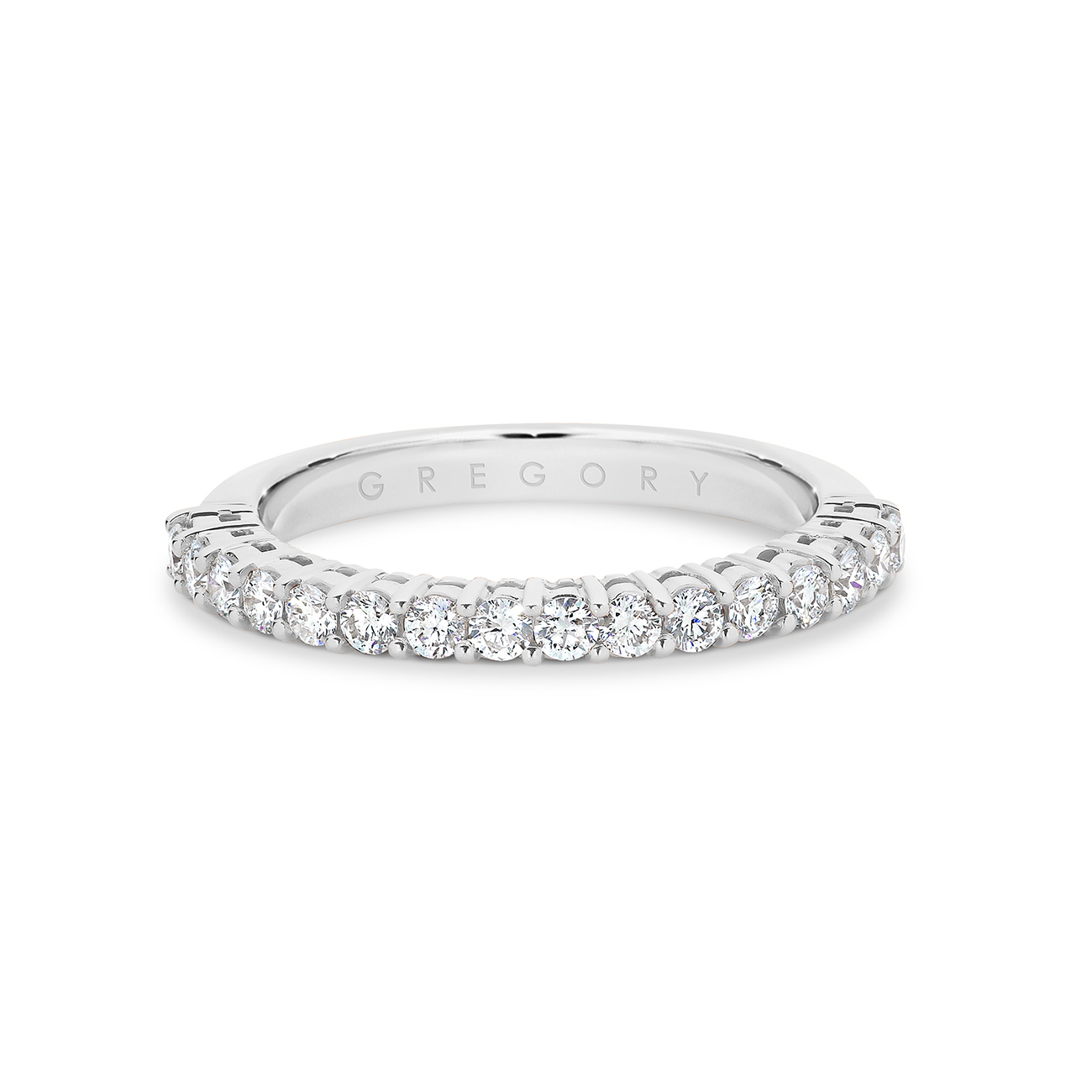 18K White Gold Classic Claw Set Diamond Band