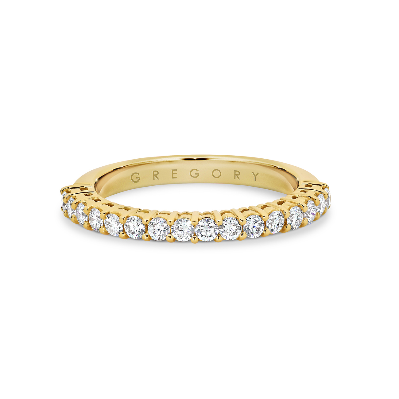 18K Yellow Gold Classic Claw Set Diamond Band