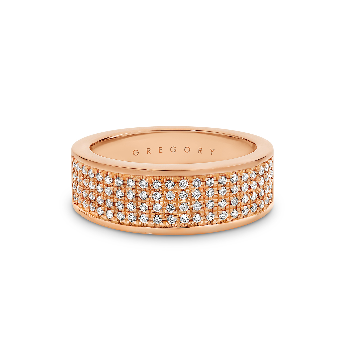 Pave Diamond Dress Ring in Rose Gold