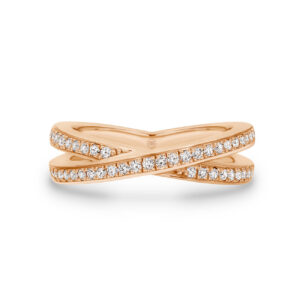 18K Rose Gold Split Pave Diamond Band