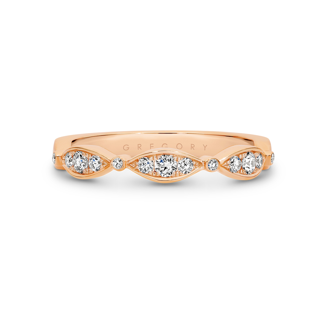 18K Rose Gold Fancy Pave Diamond Band