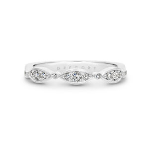 18K White Gold Fancy Pave Diamond Band