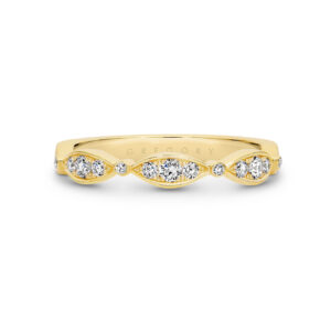 18K Yellow Gold Fancy Pave Diamond Band