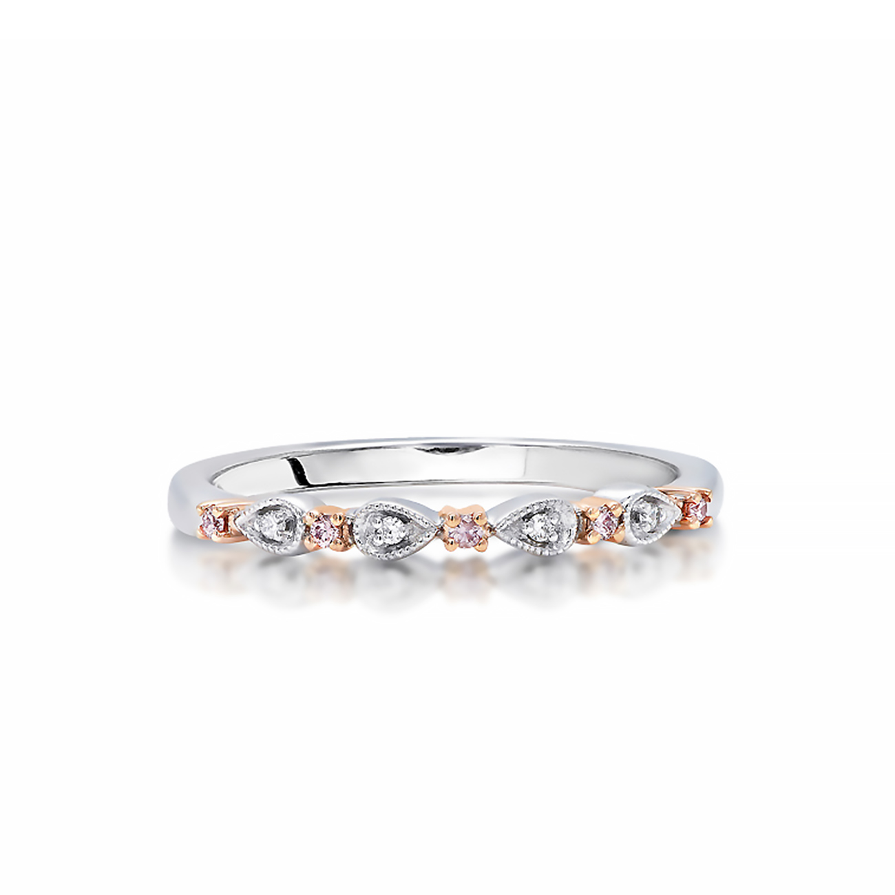 White & Argyle Pink Diamond Blush Jubilee Ring
