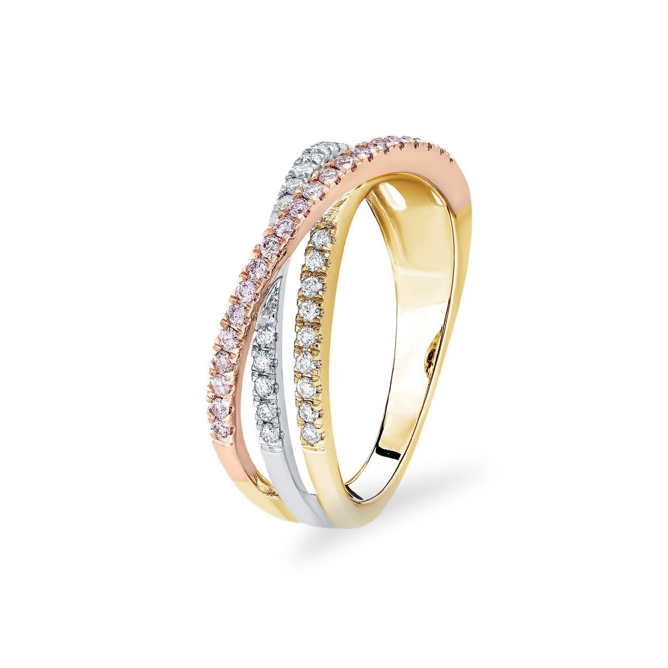 White & Argyle Pink Diamond Blush Aida Dress Ring