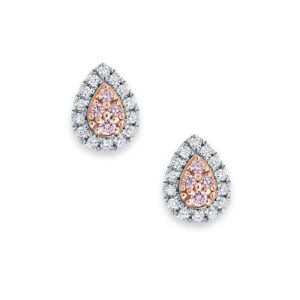 Pink & White Diamond Round Blush Taluallah Earrings BPE-PECSB0101