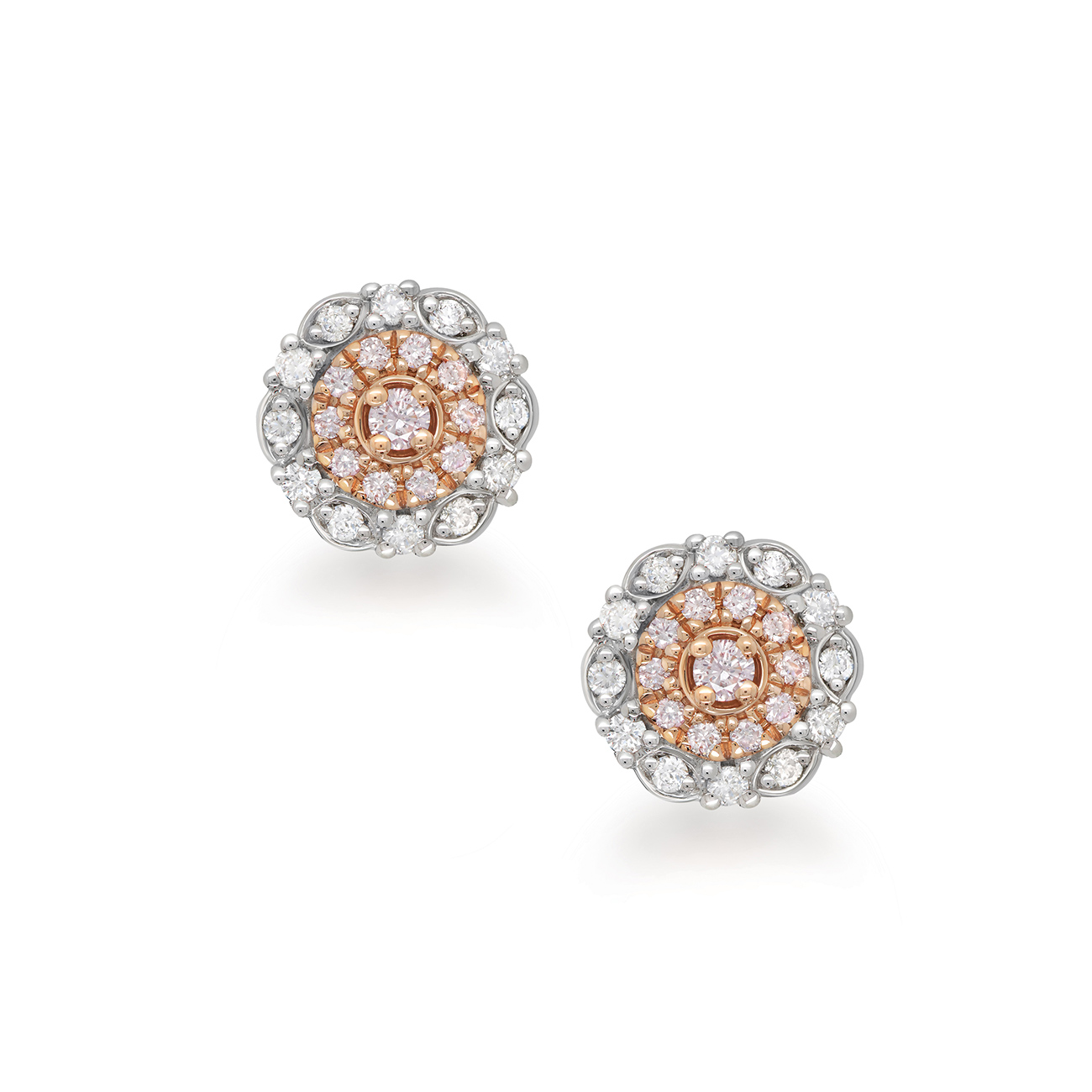 White & Argyle Pink Diamond Blush Rosie Earrings