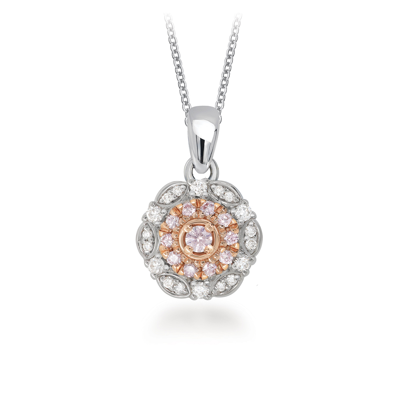 Pink &#038; White Diamond Blush Rosie Necklace